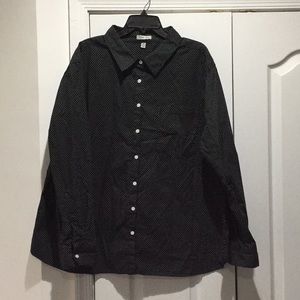 Per se 3x 💯 cotton blk/white dot blouse worn once